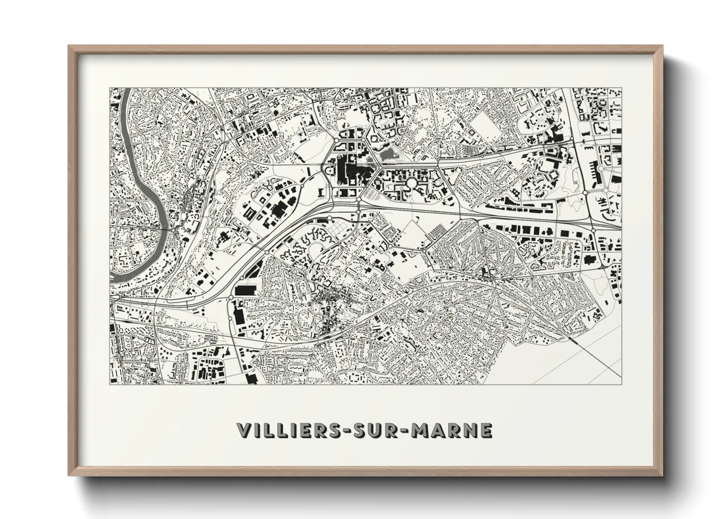 Une affiche de carte sur Villiers-sur-Marne