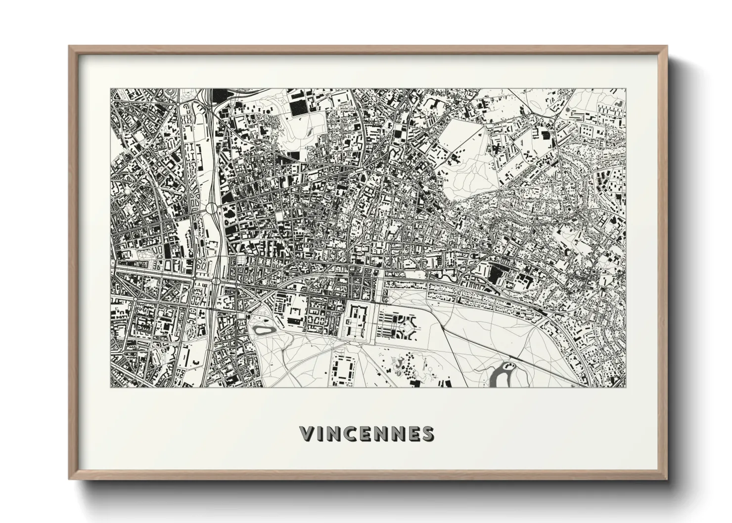 Une affiche de carte sur Vincennes