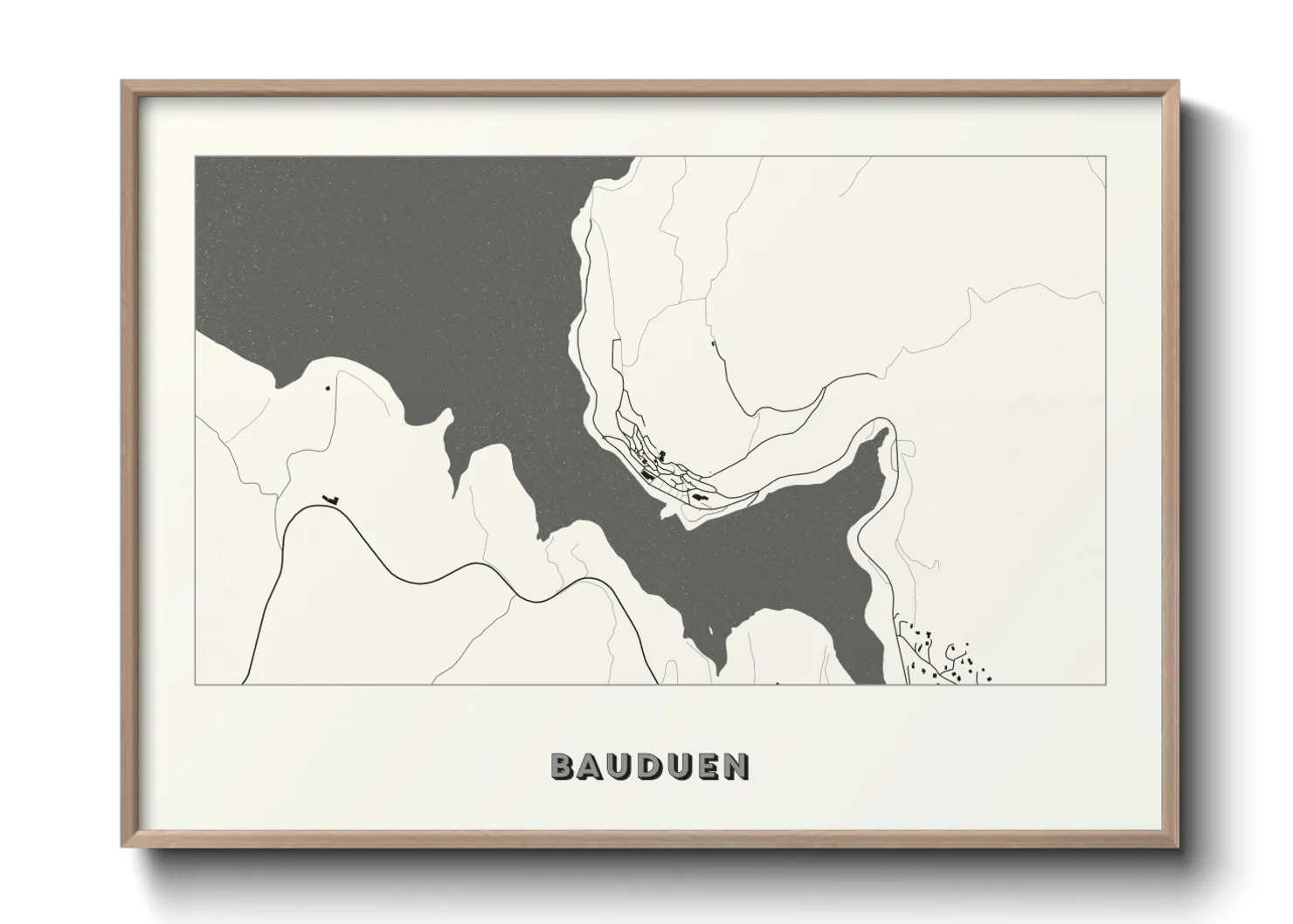 Une affiche de carte sur Bauduen