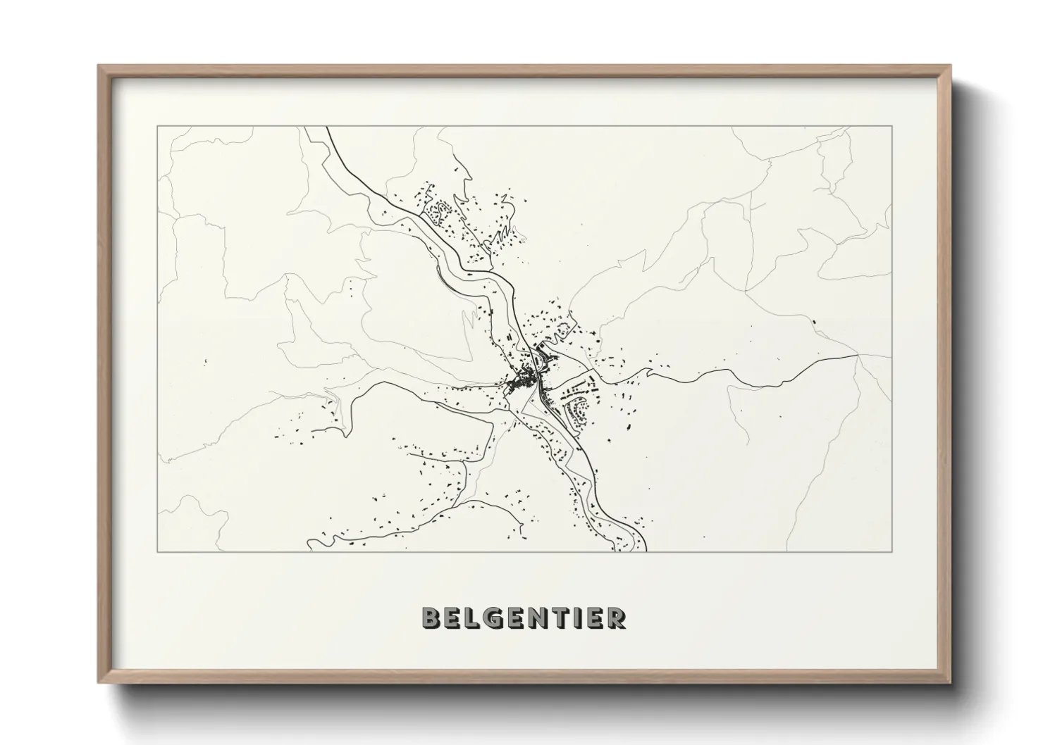 Une affiche de carte sur Belgentier