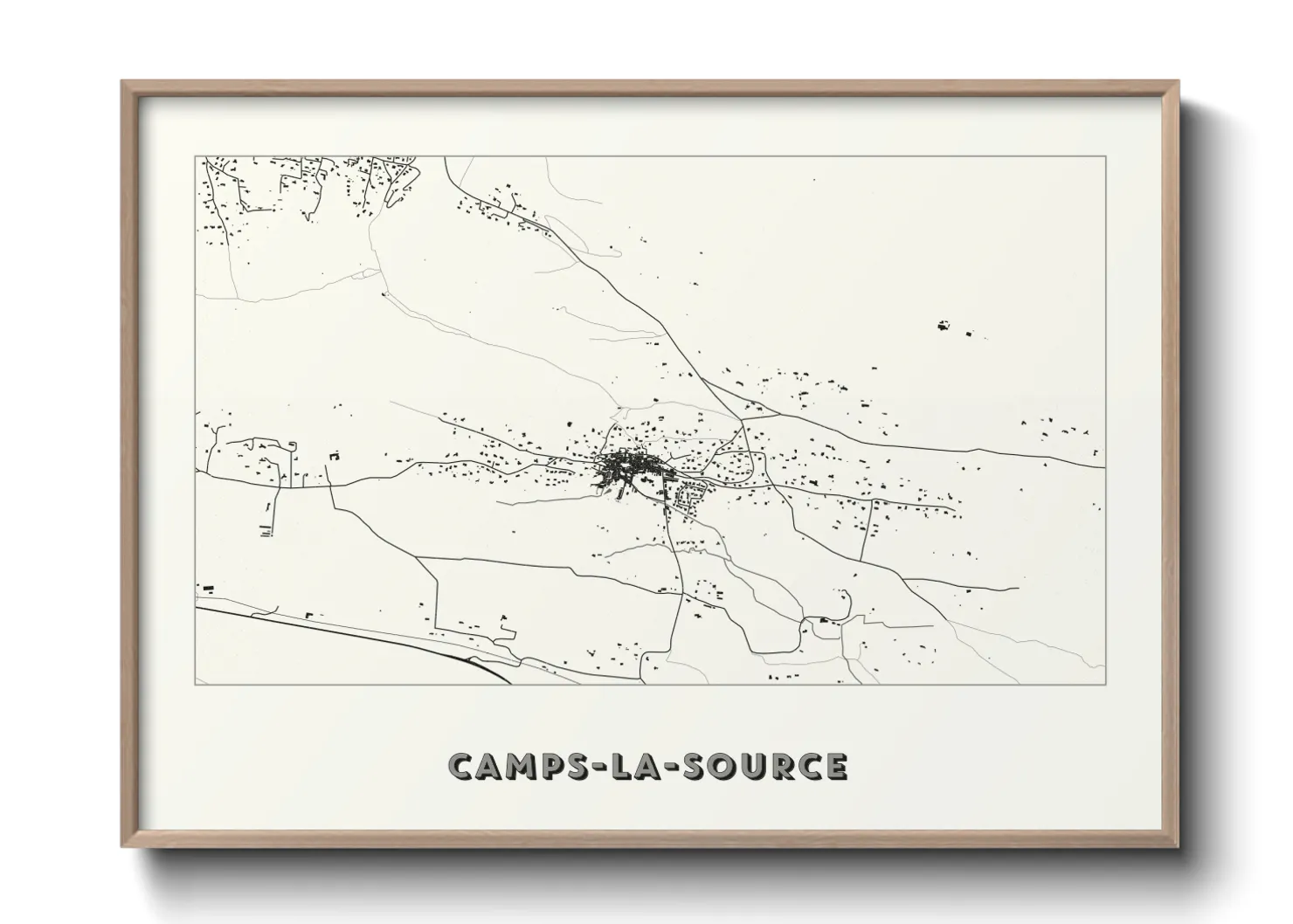 Une affiche de carte sur Camps-la-Source