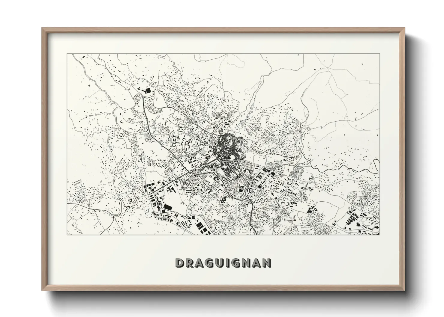 Une affiche de carte sur Draguignan