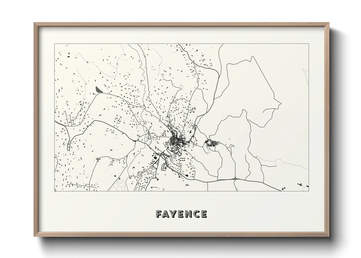 Une affiche de carte sur Fayence