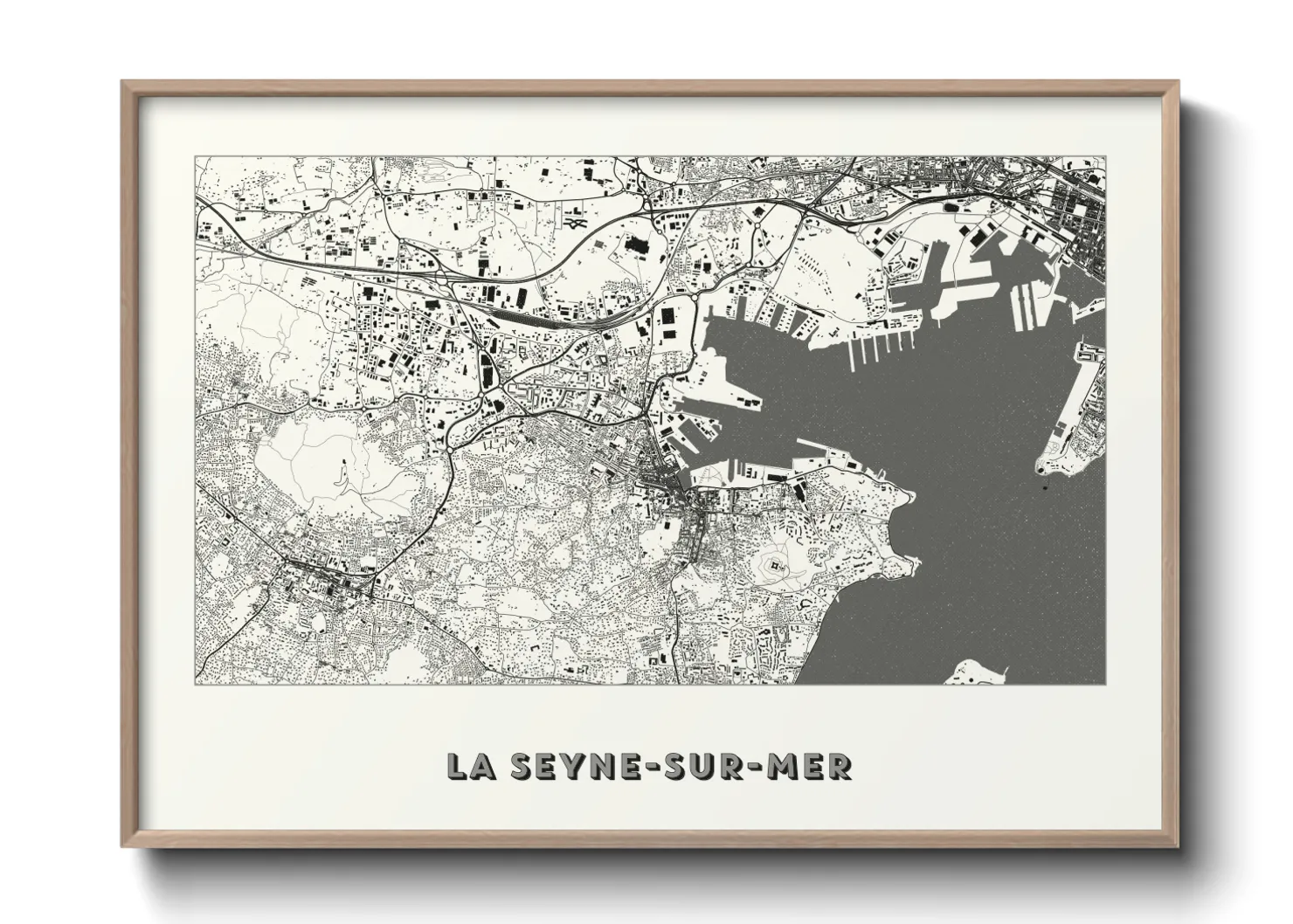 Une affiche de carte sur La Seyne-sur-Mer