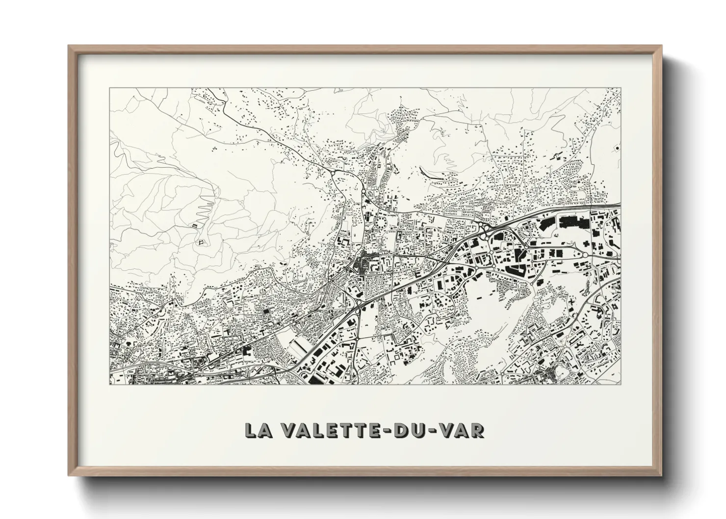 Une affiche de carte sur La Valette-du-Var