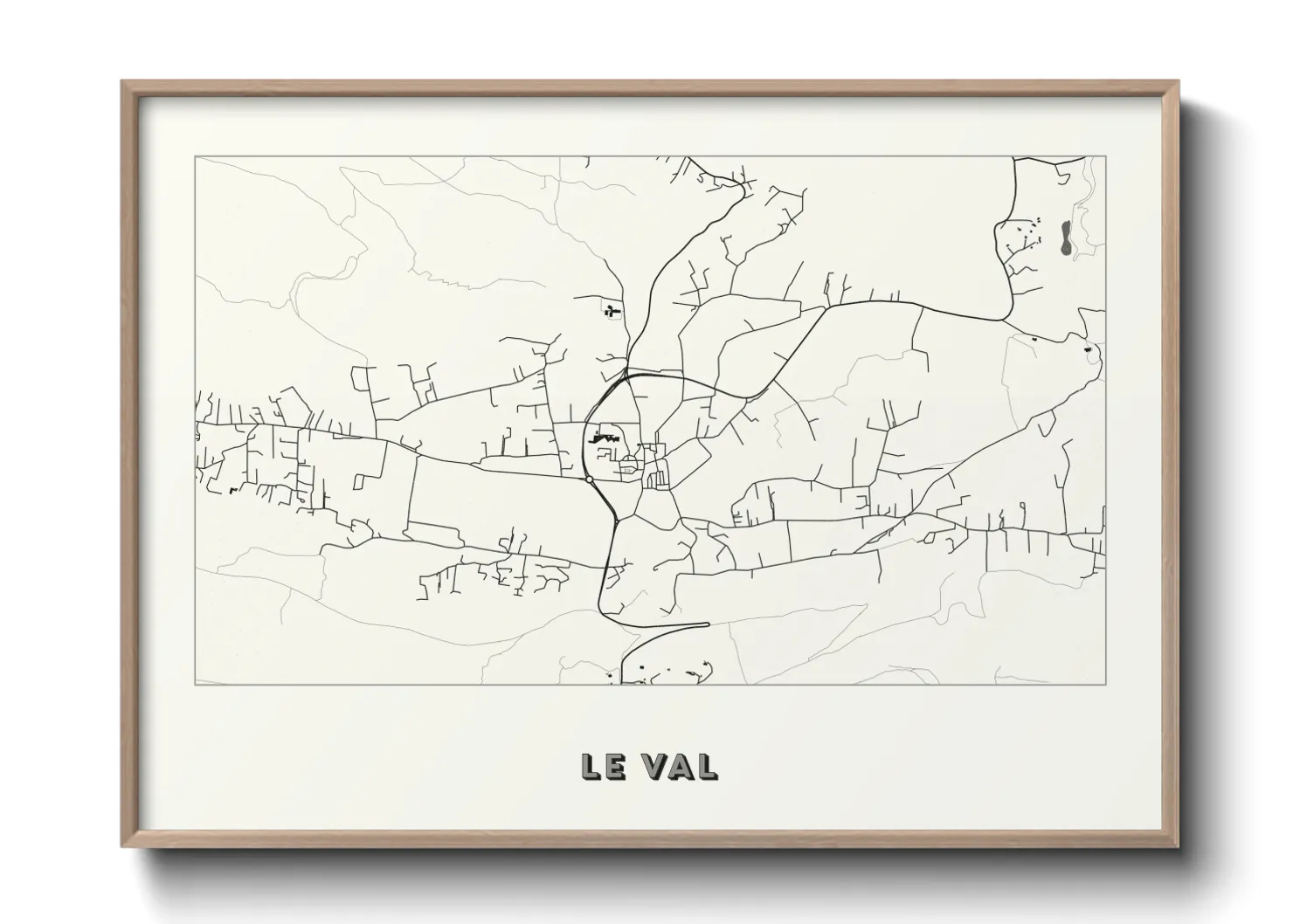 Une affiche de carte sur Le Val