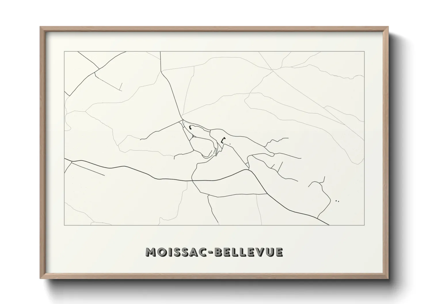 Une affiche de carte sur Moissac-Bellevue