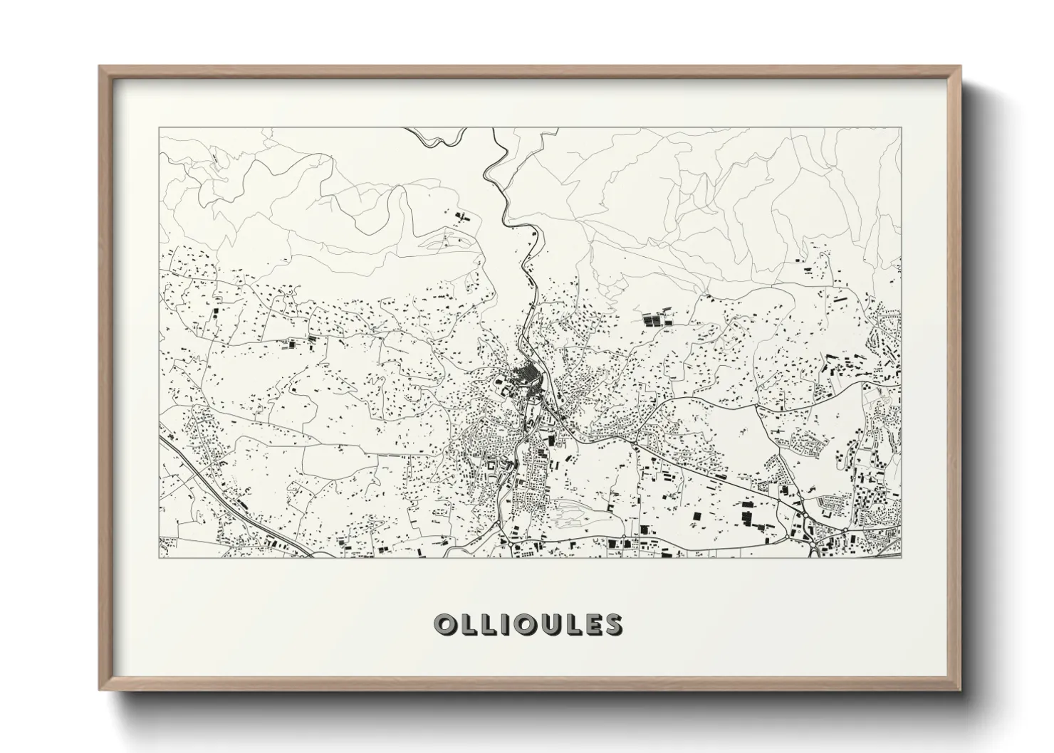 Une affiche de carte sur Ollioules