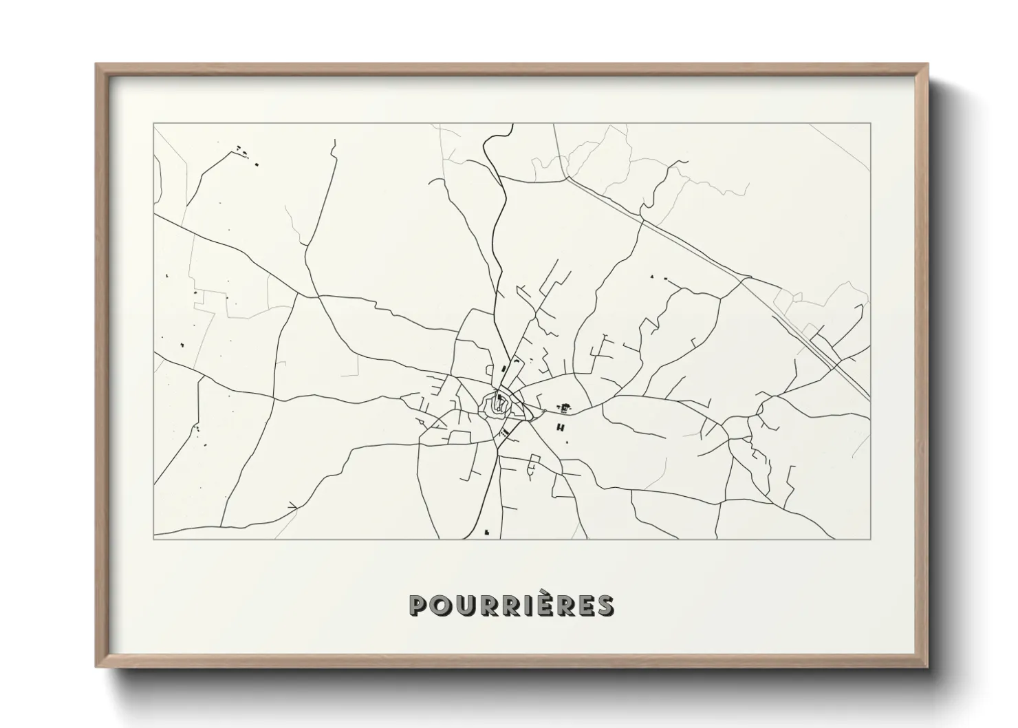 Une affiche de carte sur Pourrières