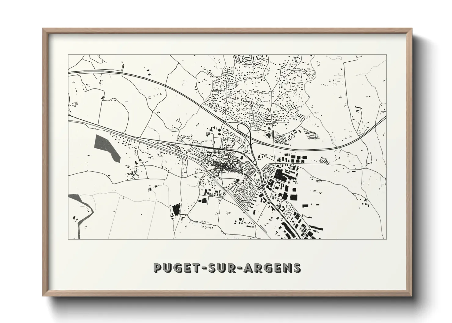 Une affiche de carte sur Puget-sur-Argens
