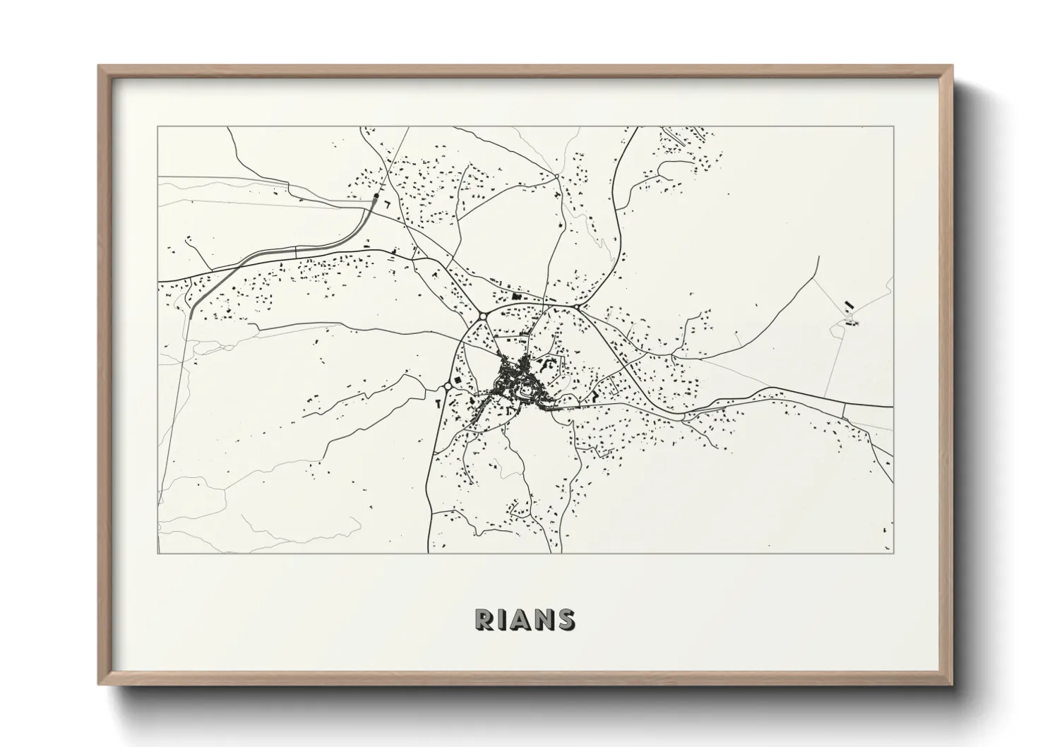 Une affiche de carte sur Rians