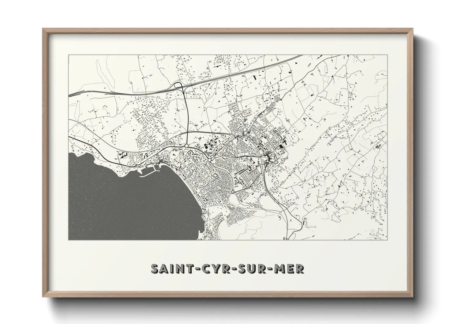 Une affiche de carte sur Saint-Cyr-sur-Mer