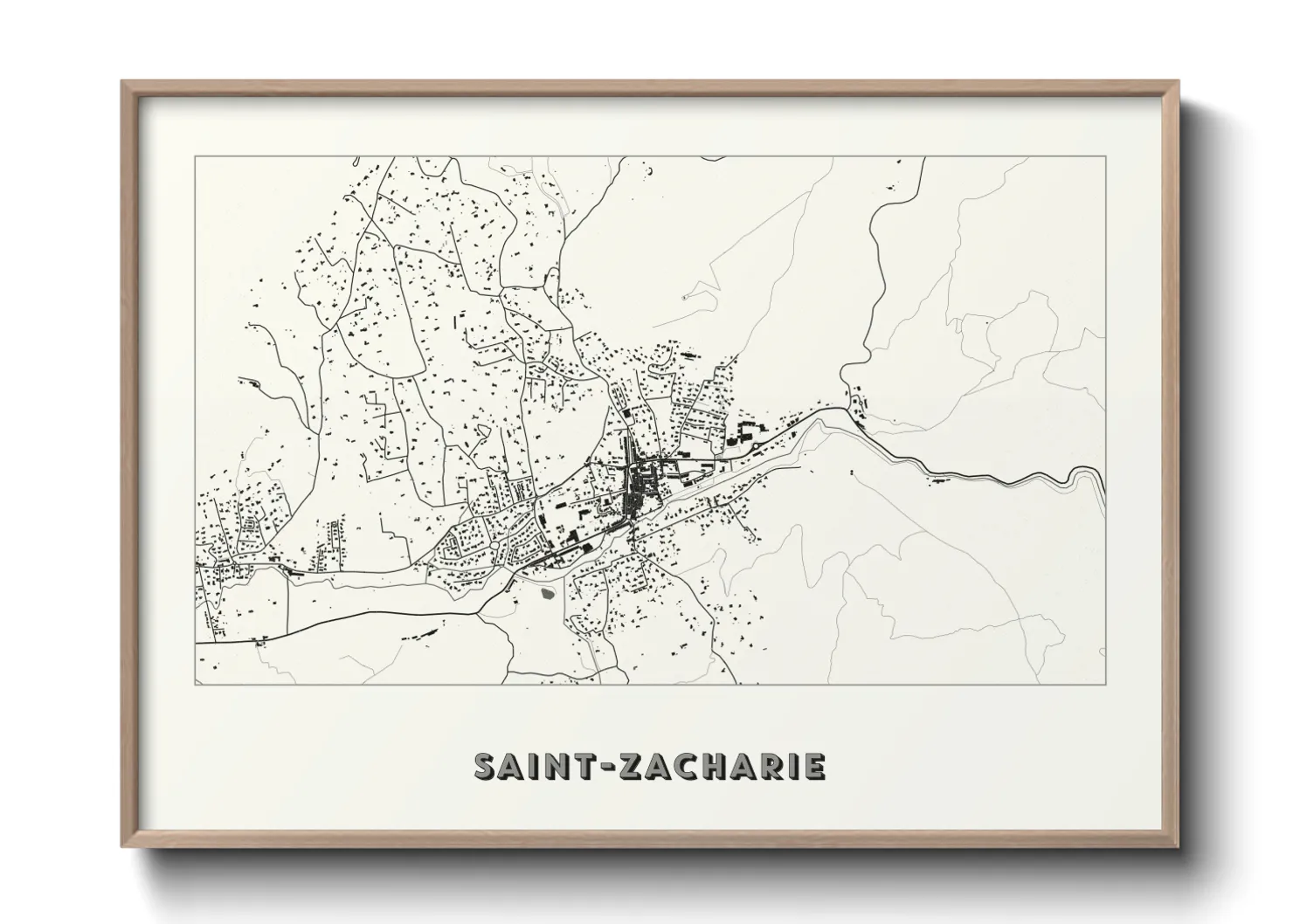 Une affiche de carte sur Saint-Zacharie