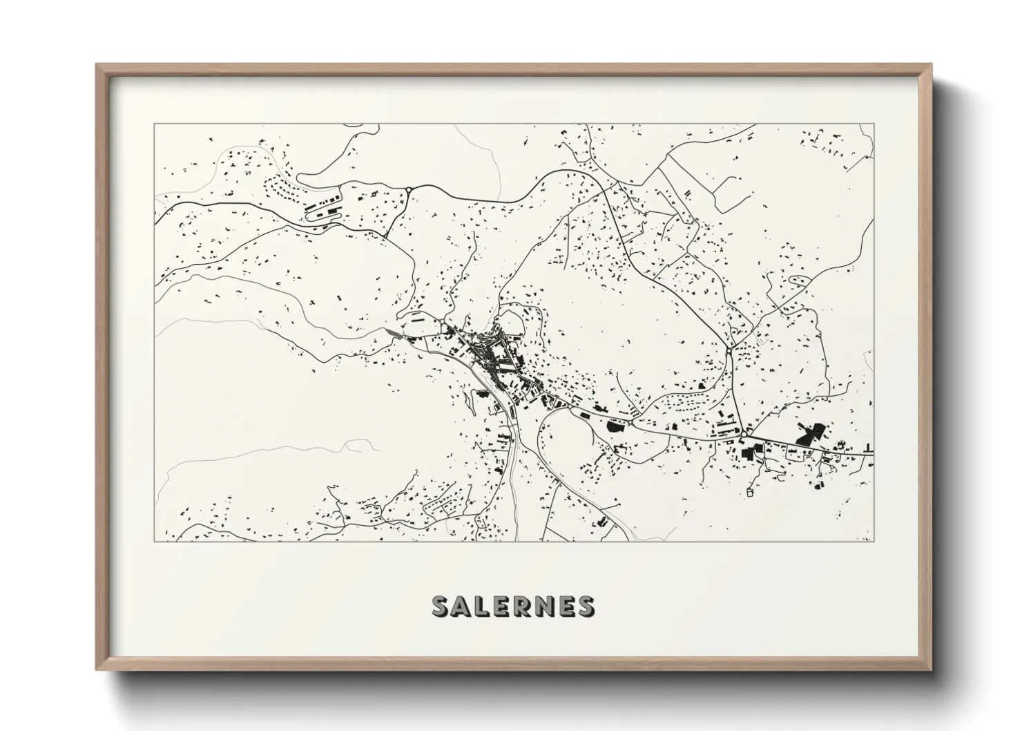 Une affiche de carte sur Salernes