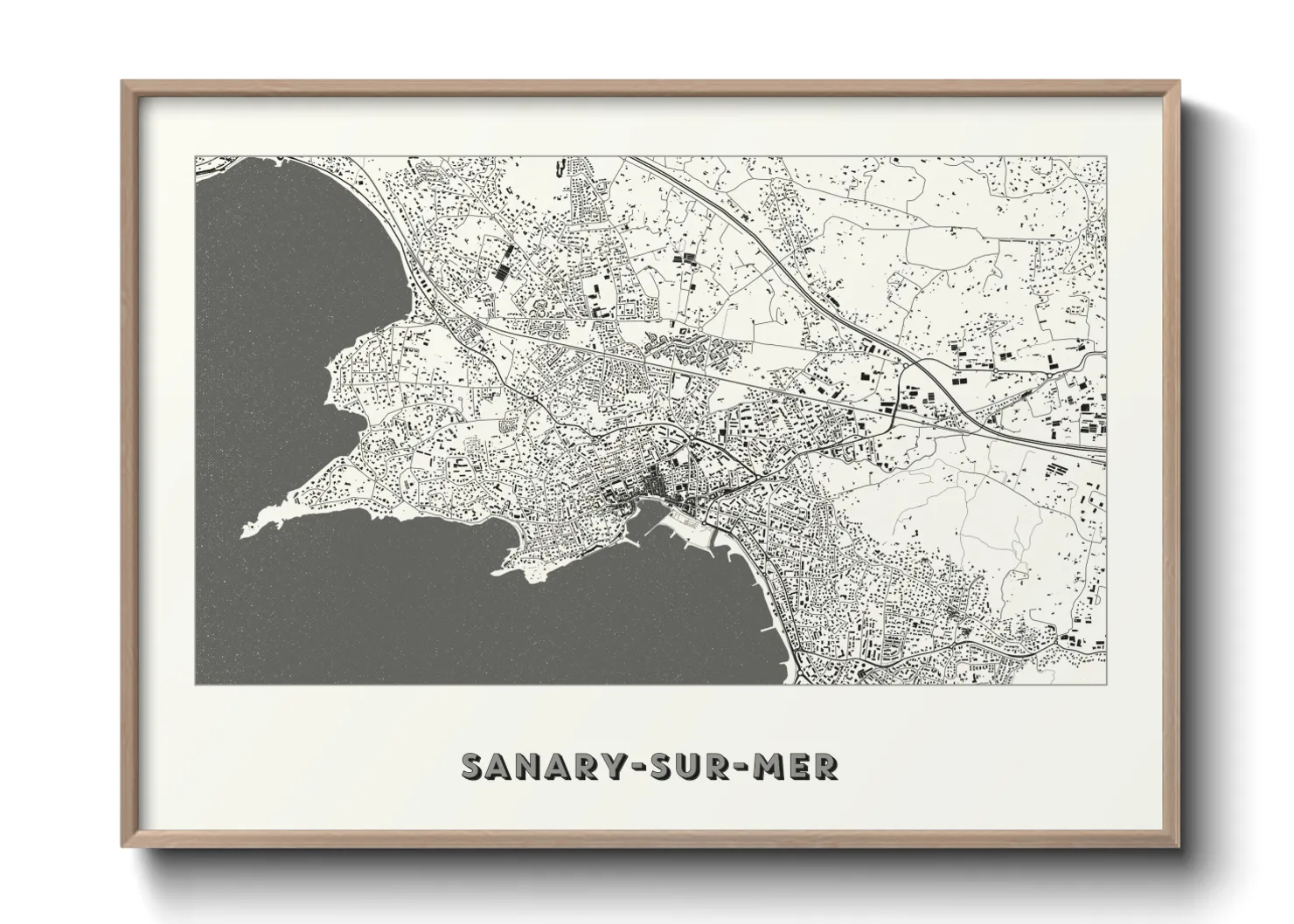 Une affiche de carte sur Sanary-sur-Mer