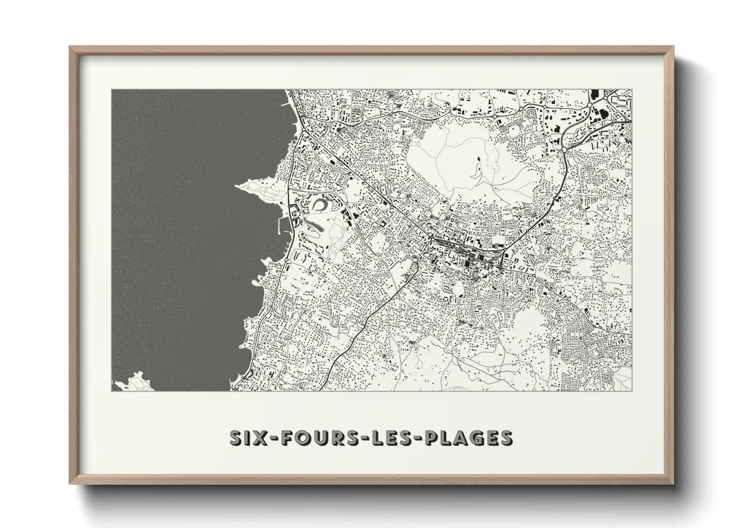 Une affiche de carte sur Six-Fours-les-Plages