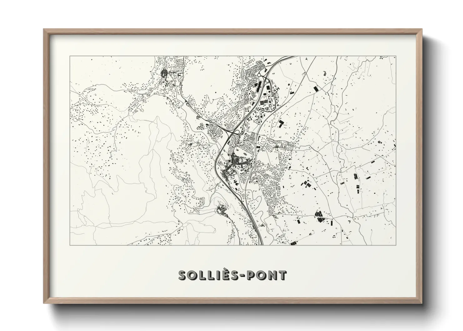 Une affiche de carte sur Solliès-Pont