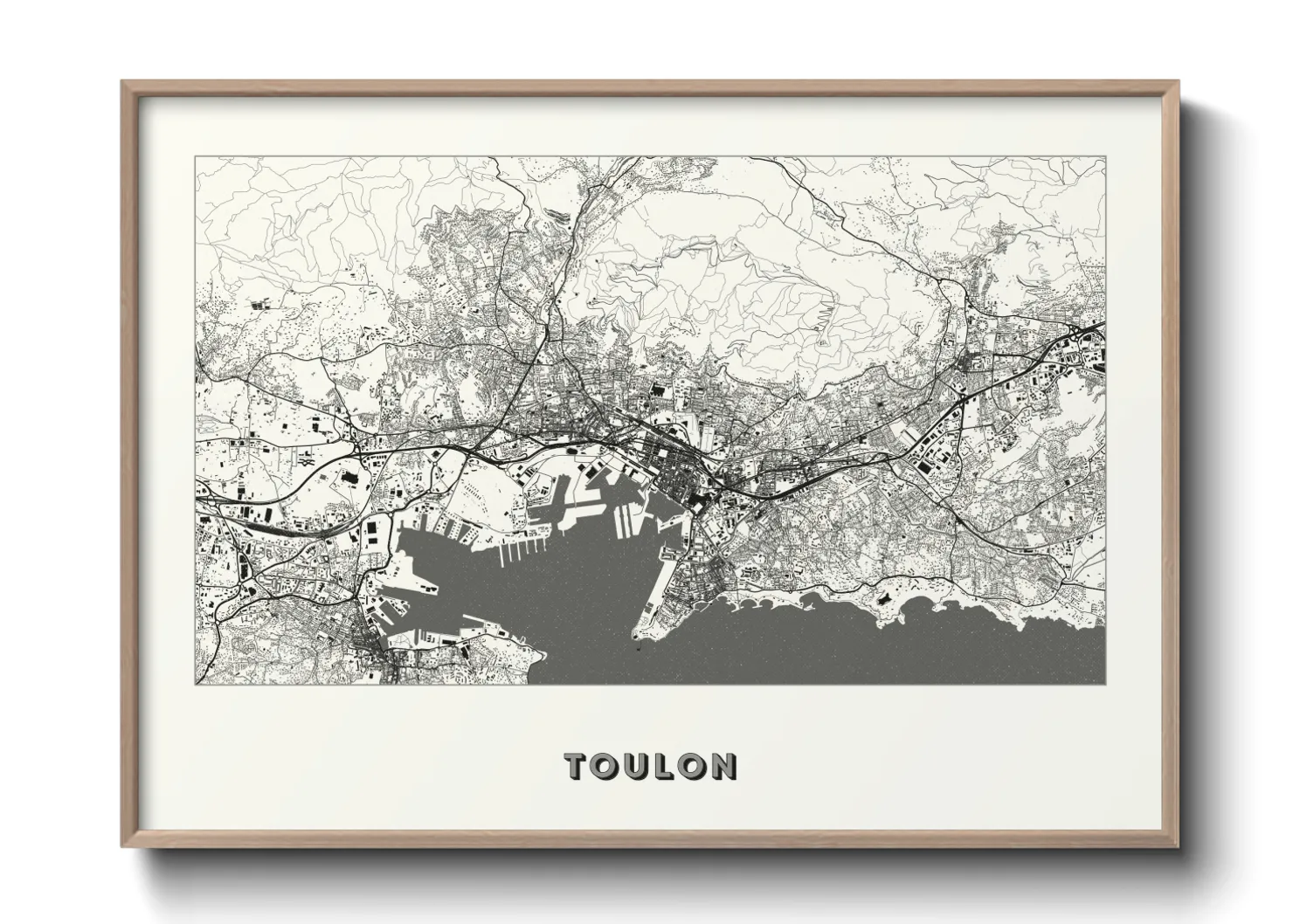 Une affiche de carte sur Toulon