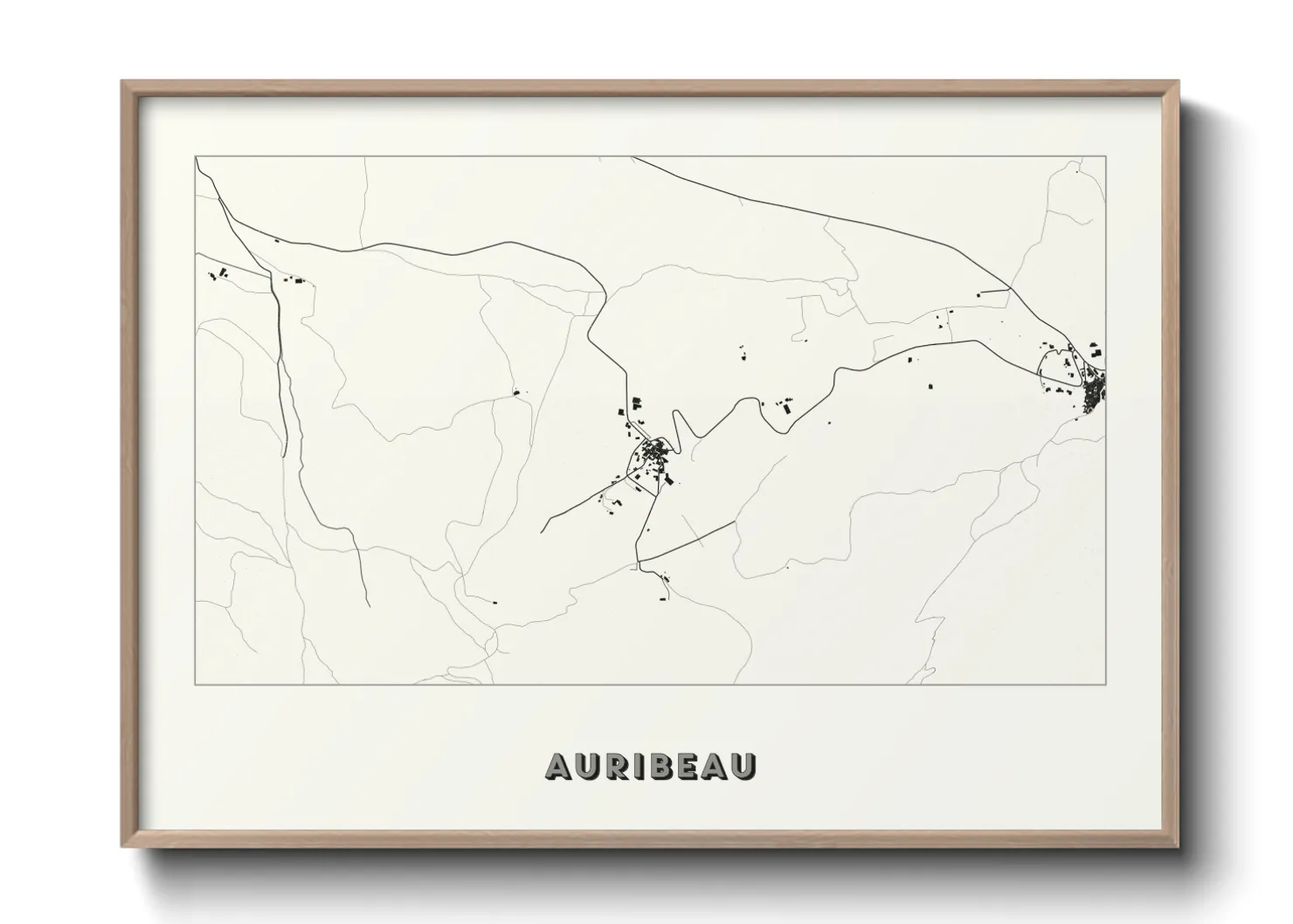 Une affiche de carte sur Auribeau