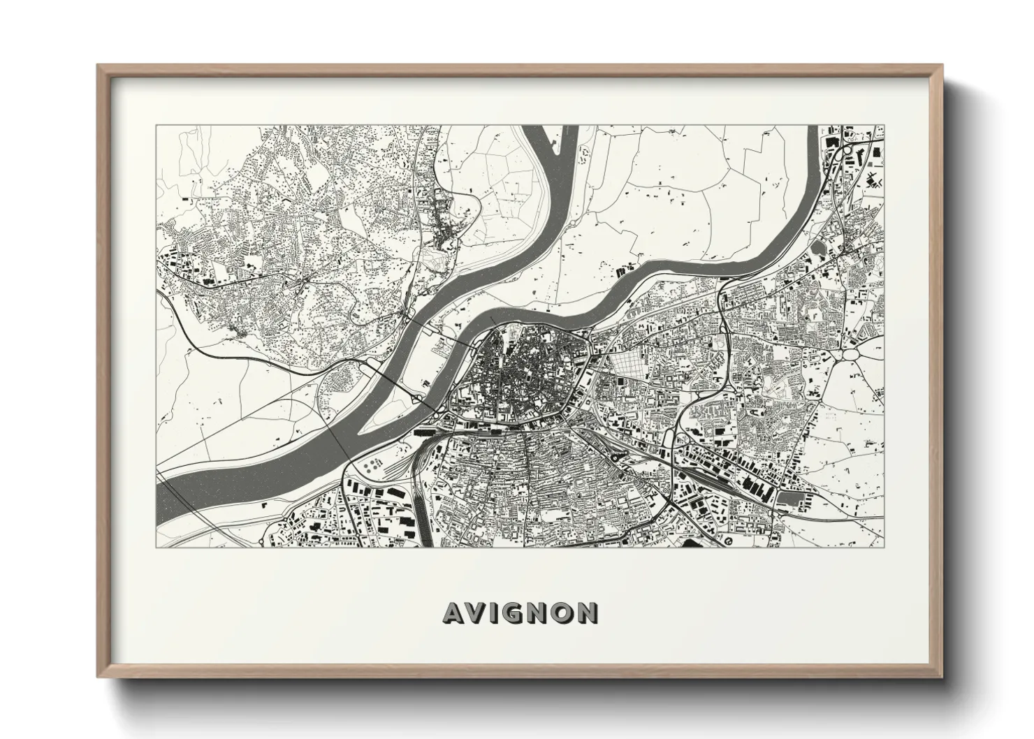 Une affiche de carte sur Avignon