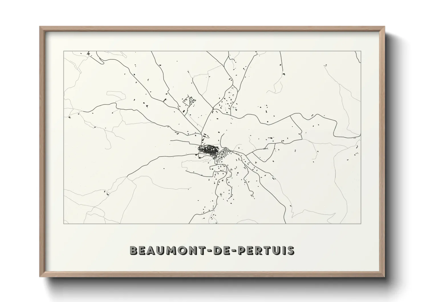 Une affiche de carte sur Beaumont-de-Pertuis