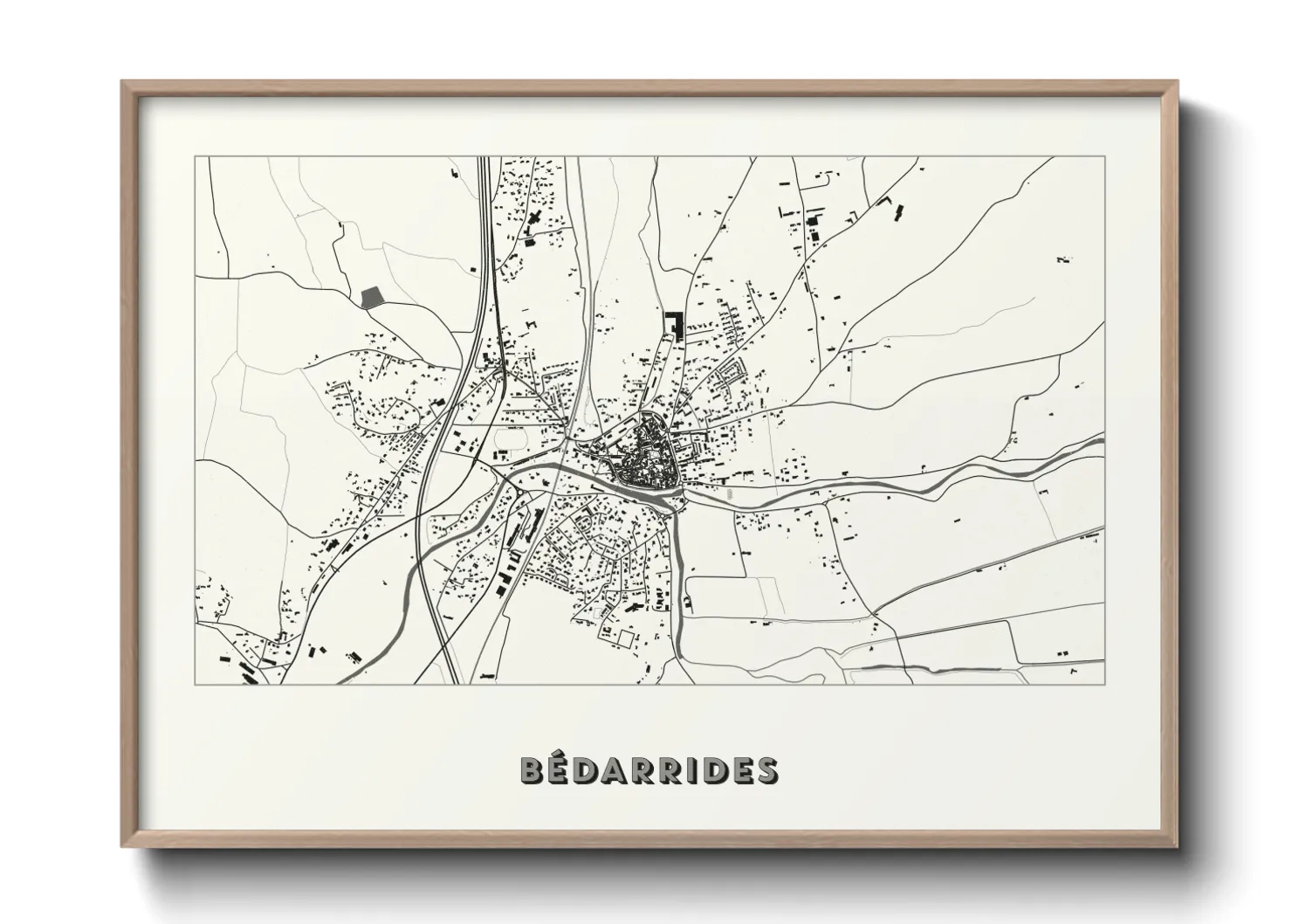 Une affiche de carte sur Bédarrides