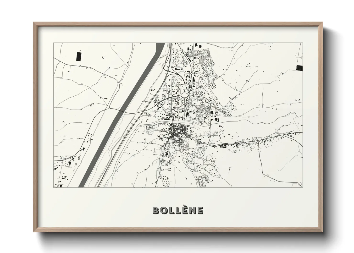 Une affiche de carte sur Bollène