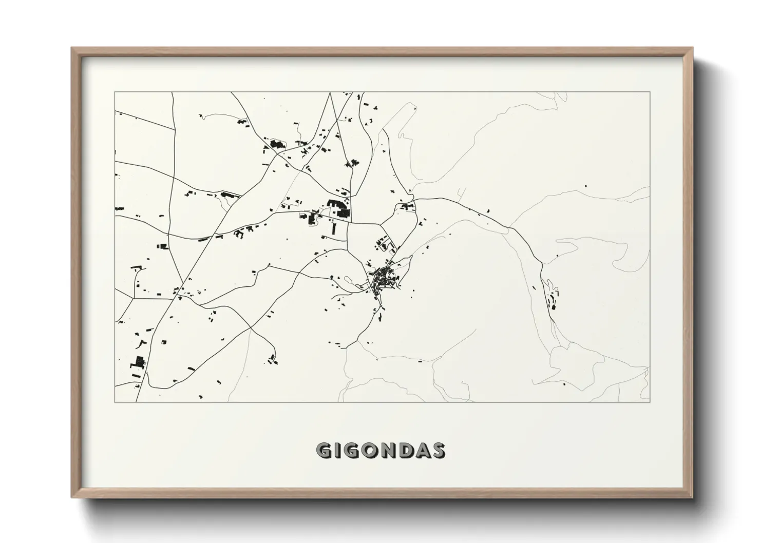 Une affiche de carte sur Gigondas