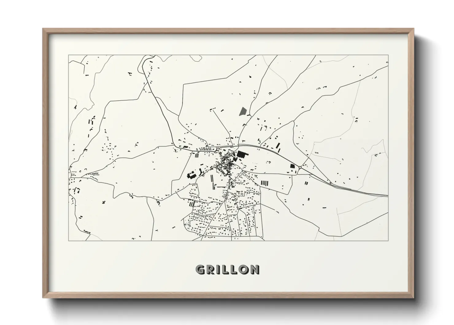 Une affiche de carte sur Grillon