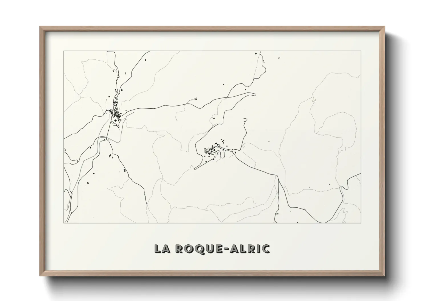 Une affiche de carte sur La Roque-Alric