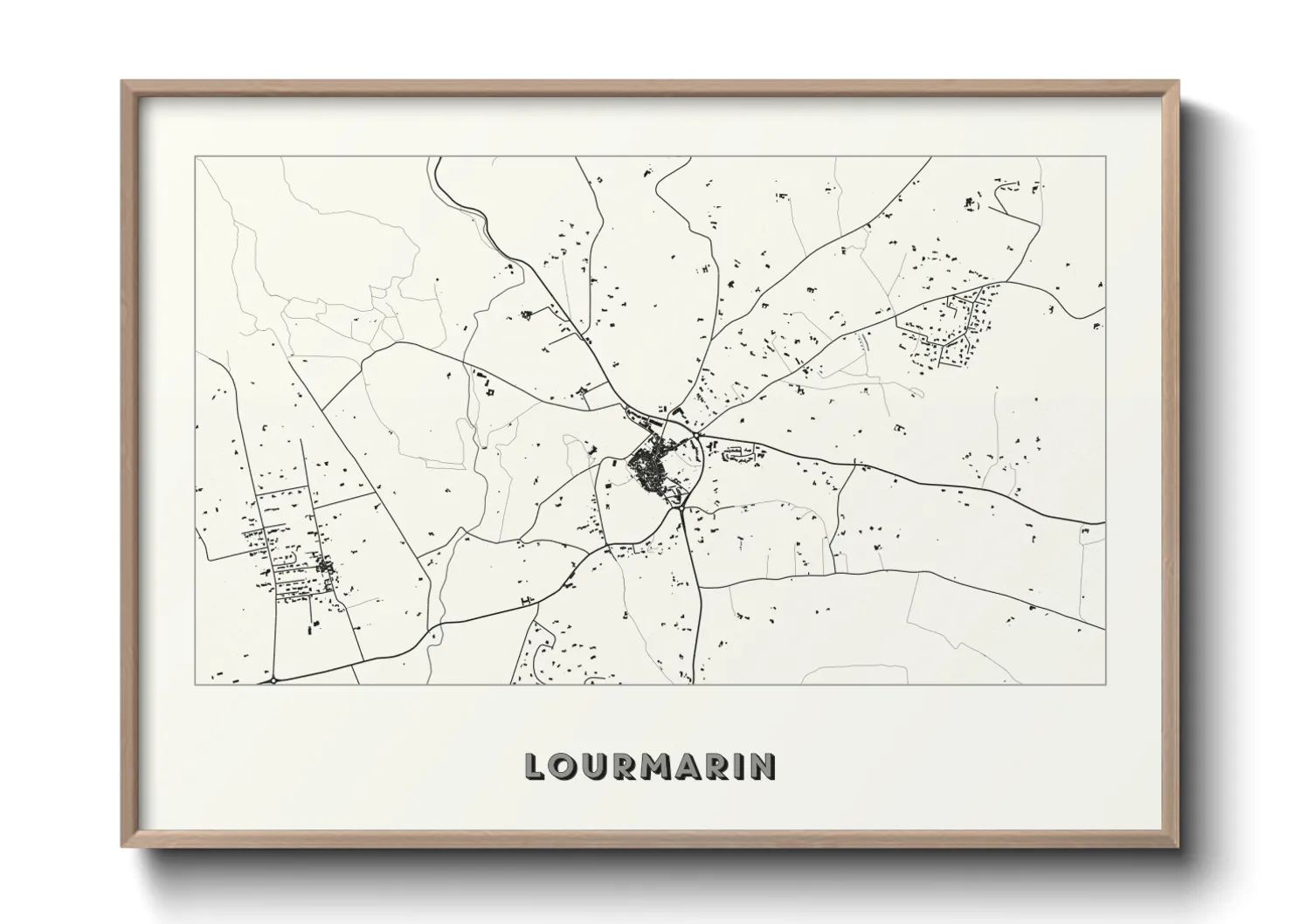 Une affiche de carte sur Lourmarin