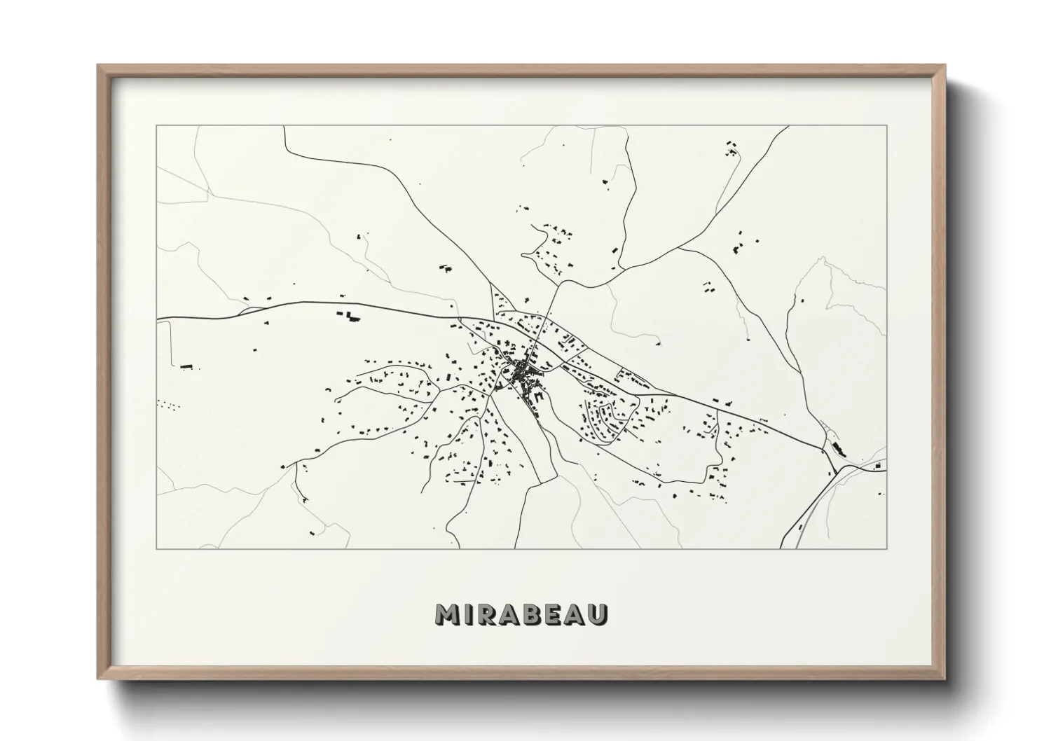 Une affiche de carte sur Mirabeau