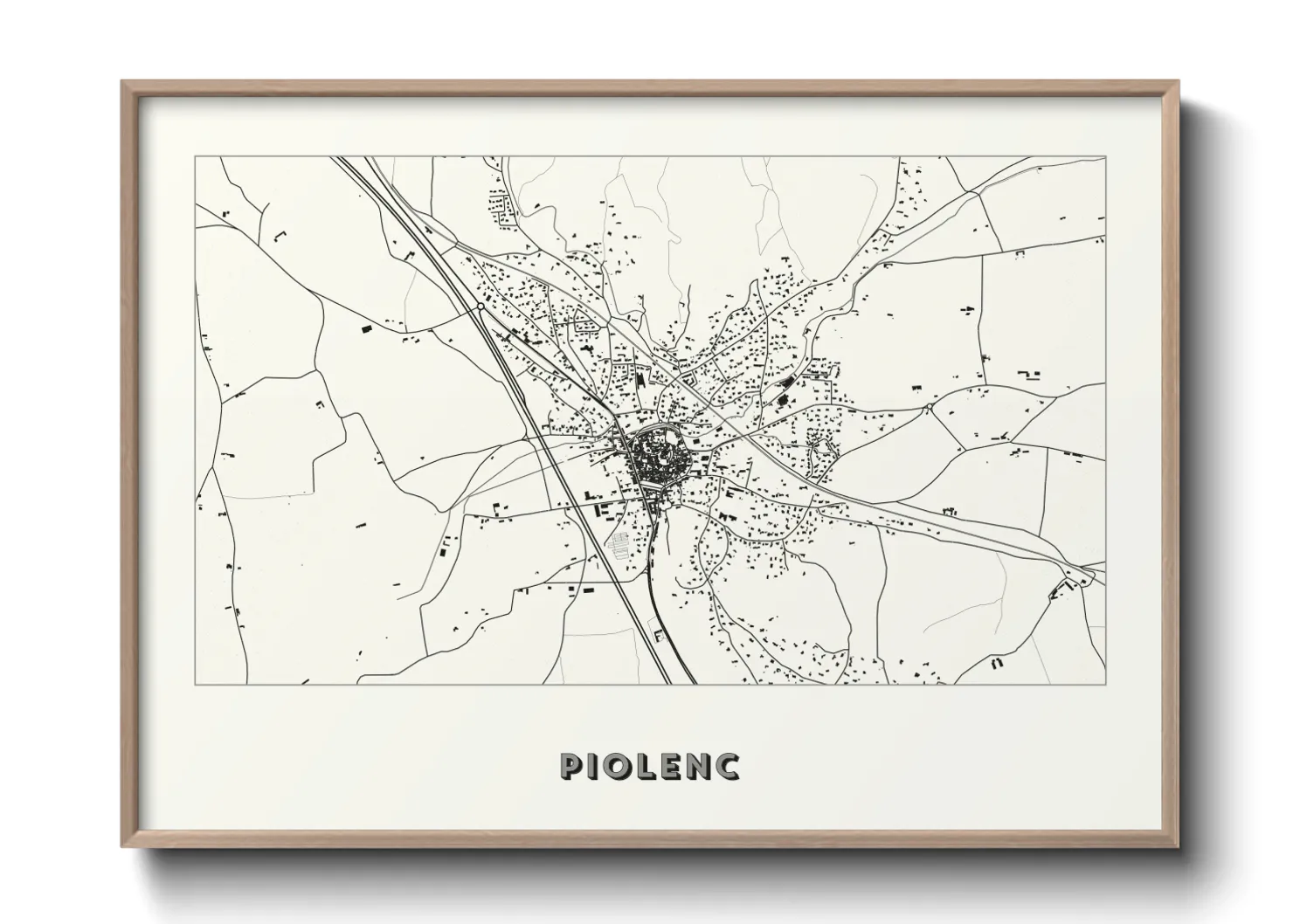 Une affiche de carte sur Piolenc