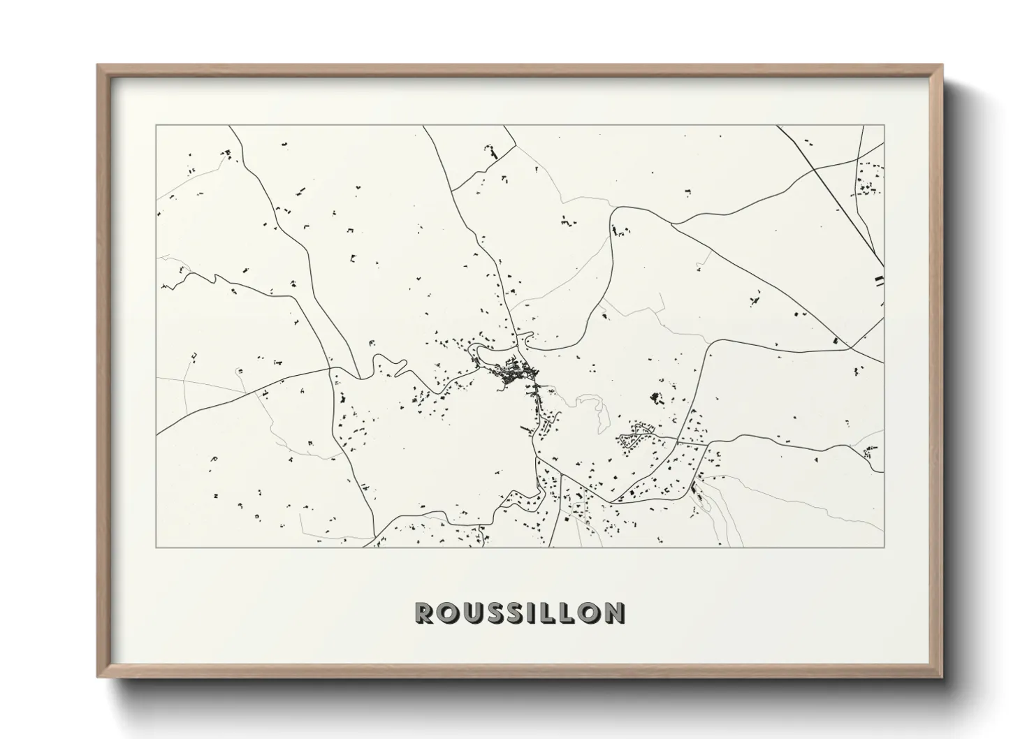 Une affiche de carte sur Roussillon