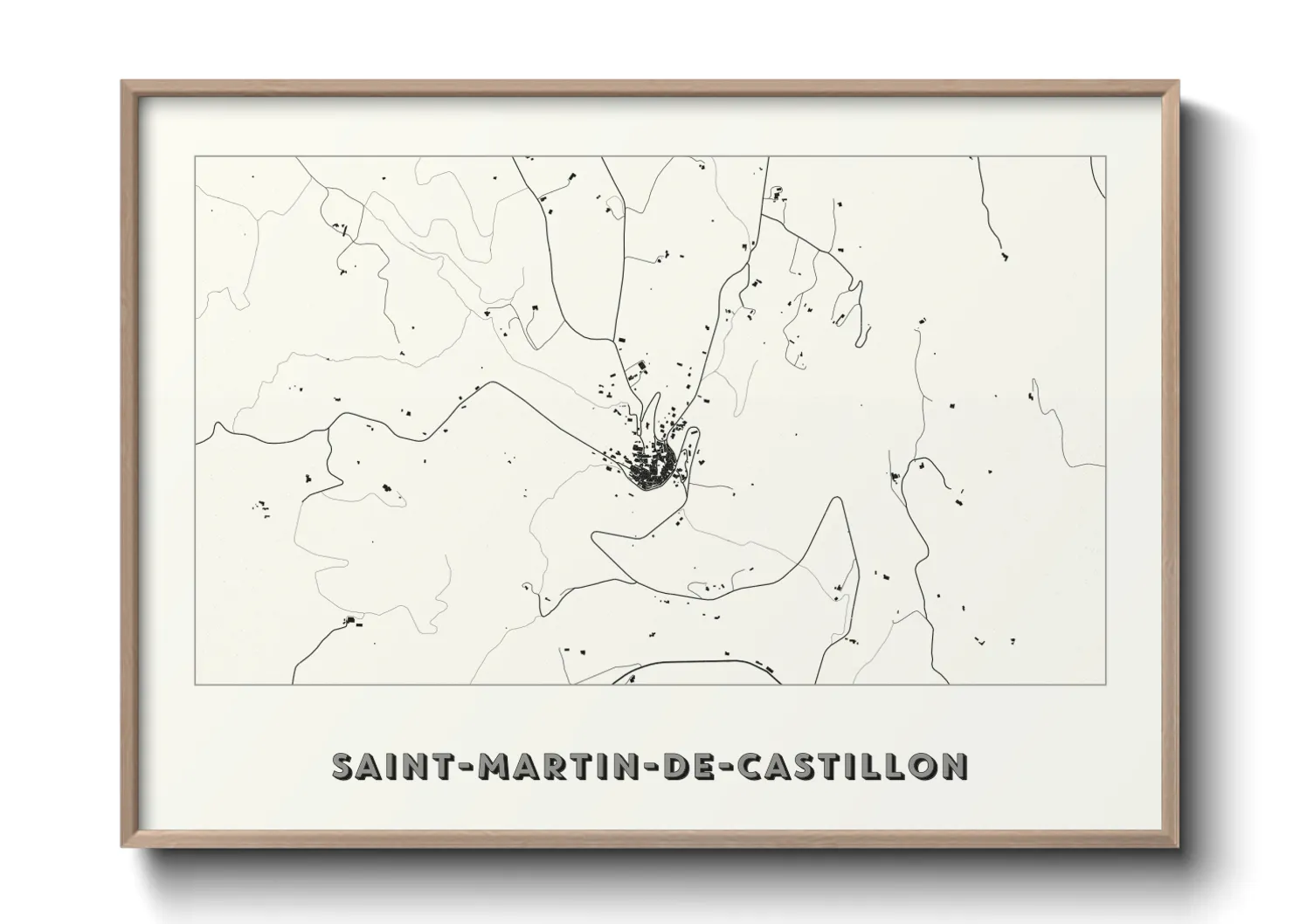 Une affiche de carte sur Saint-Martin-de-Castillon