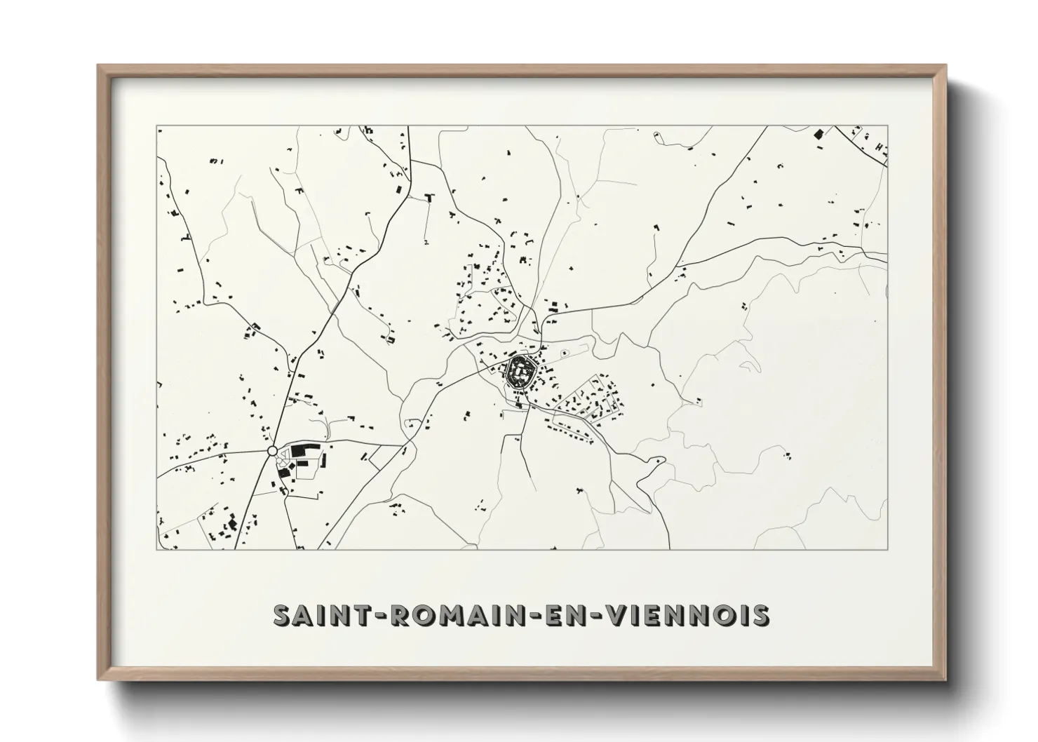 Une affiche de carte sur Saint-Romain-en-Viennois