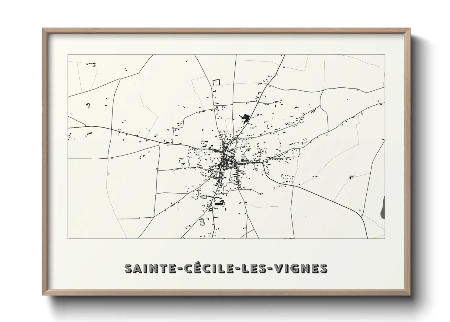 Une affiche de carte sur Sainte-Cécile-les-Vignes