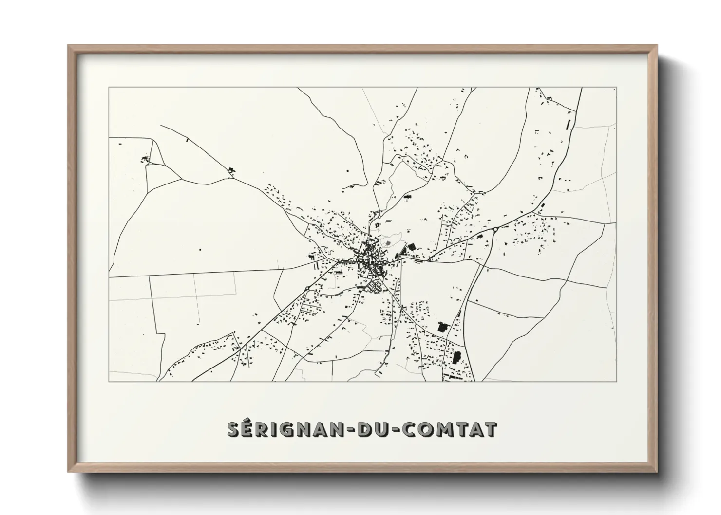 Une affiche de carte sur Sérignan-du-Comtat