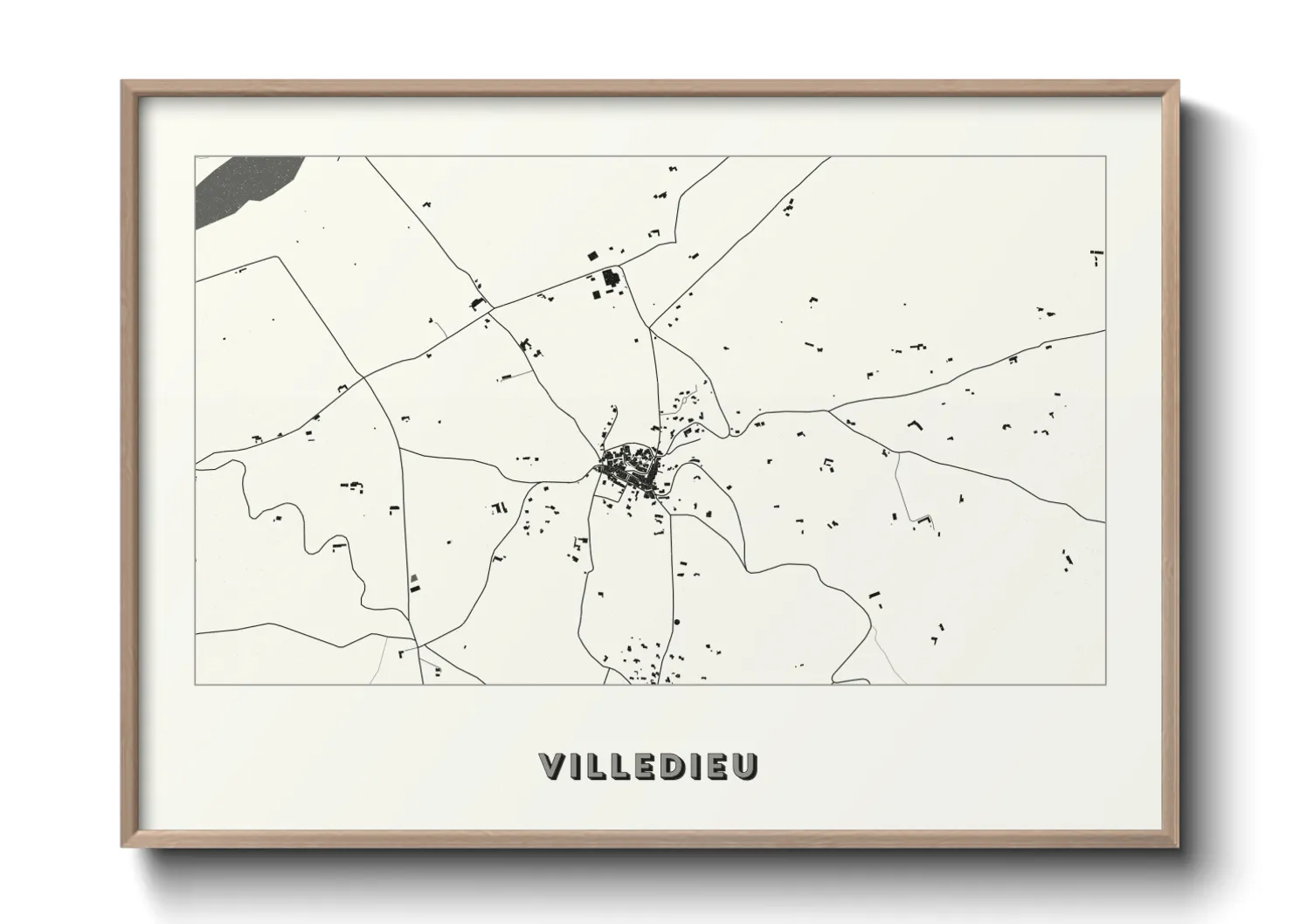 Une affiche de carte sur Villedieu