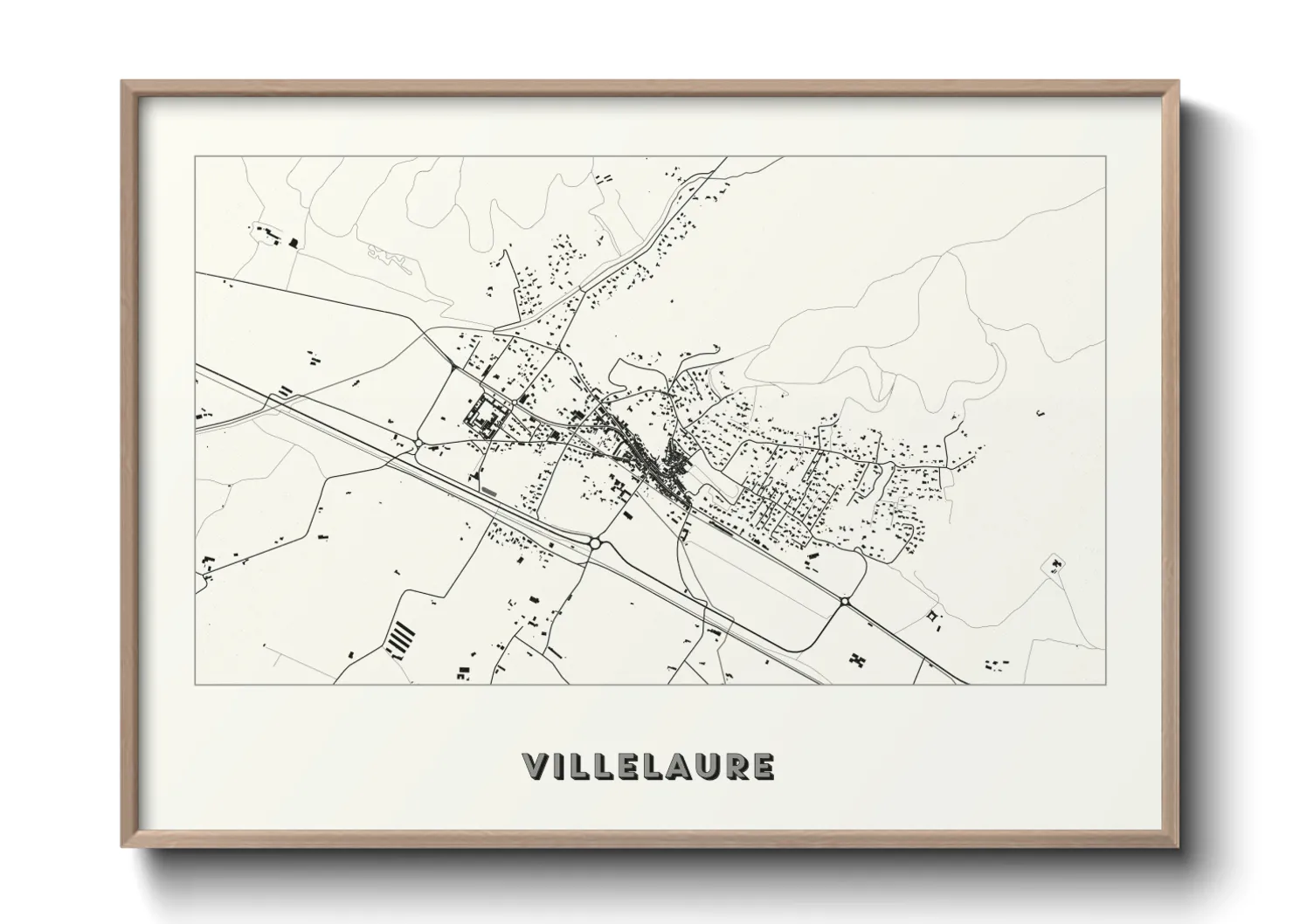 Une affiche de carte sur Villelaure