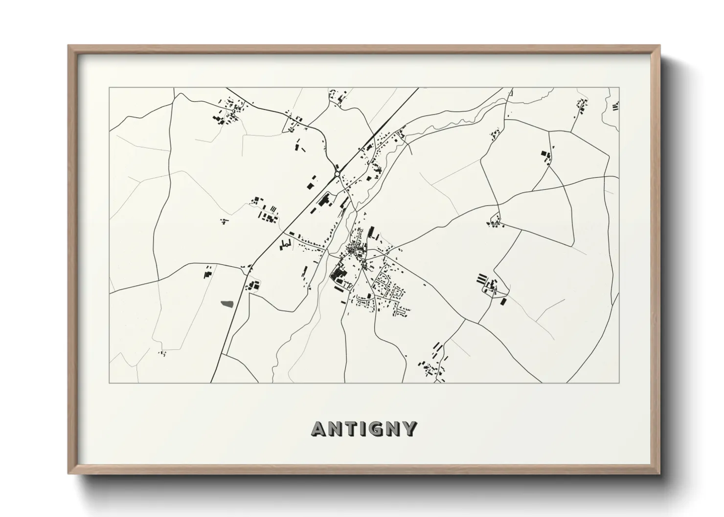 Une affiche de carte sur Antigny