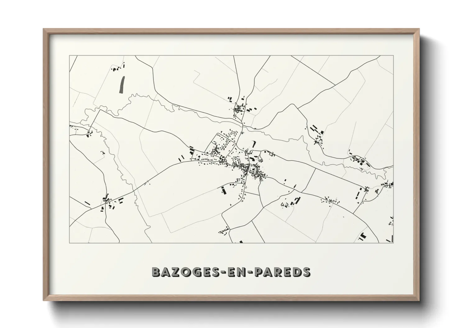 Une affiche de carte sur Bazoges-en-Pareds