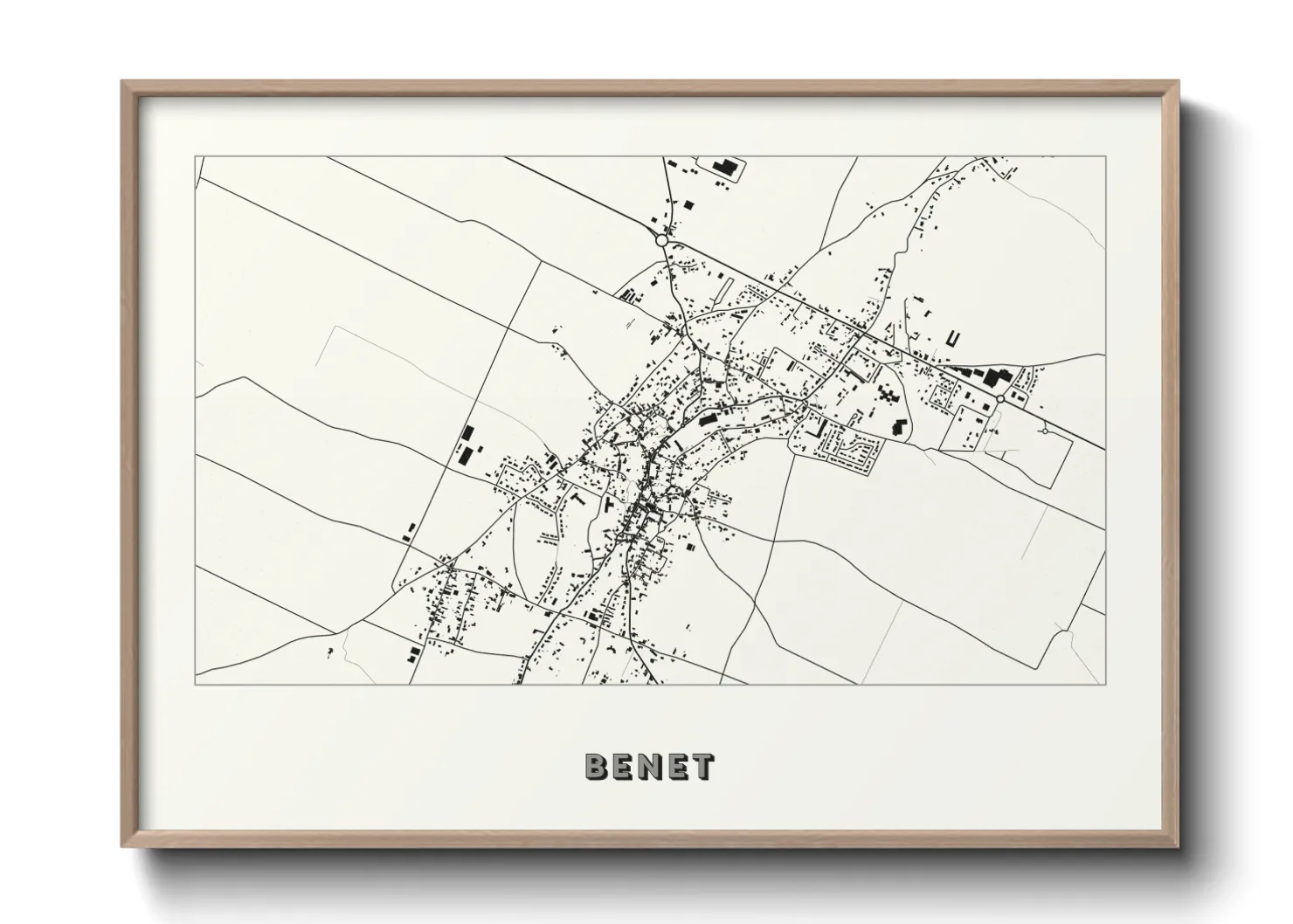 Une affiche de carte sur Benet