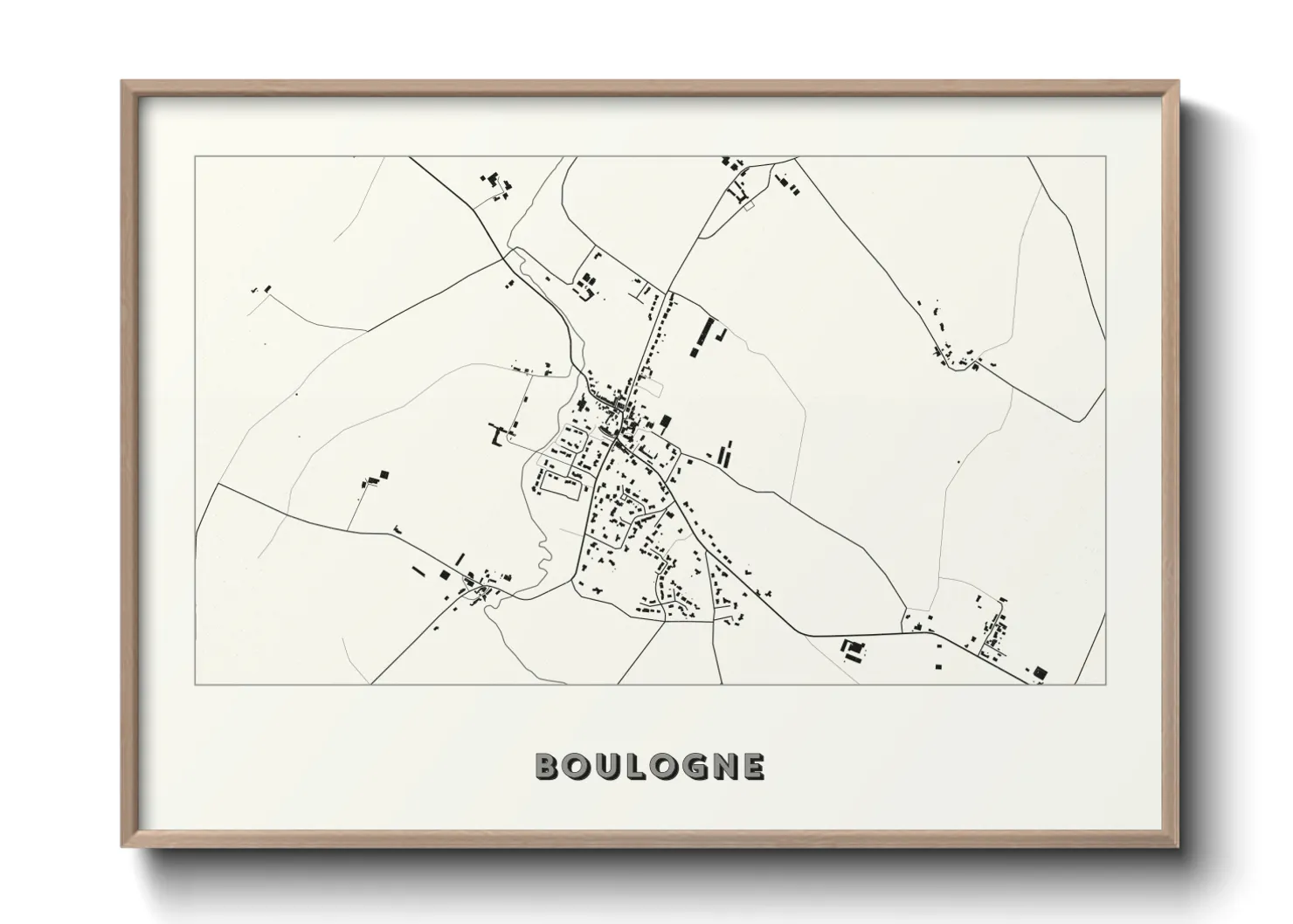 Une affiche de carte sur Boulogne