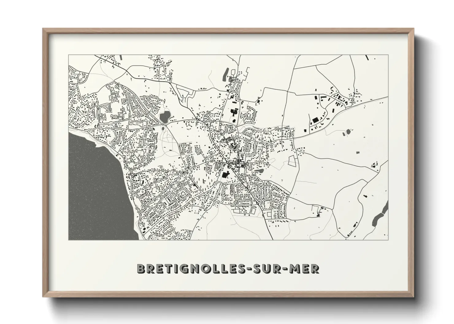 Une affiche de carte sur Bretignolles-sur-Mer