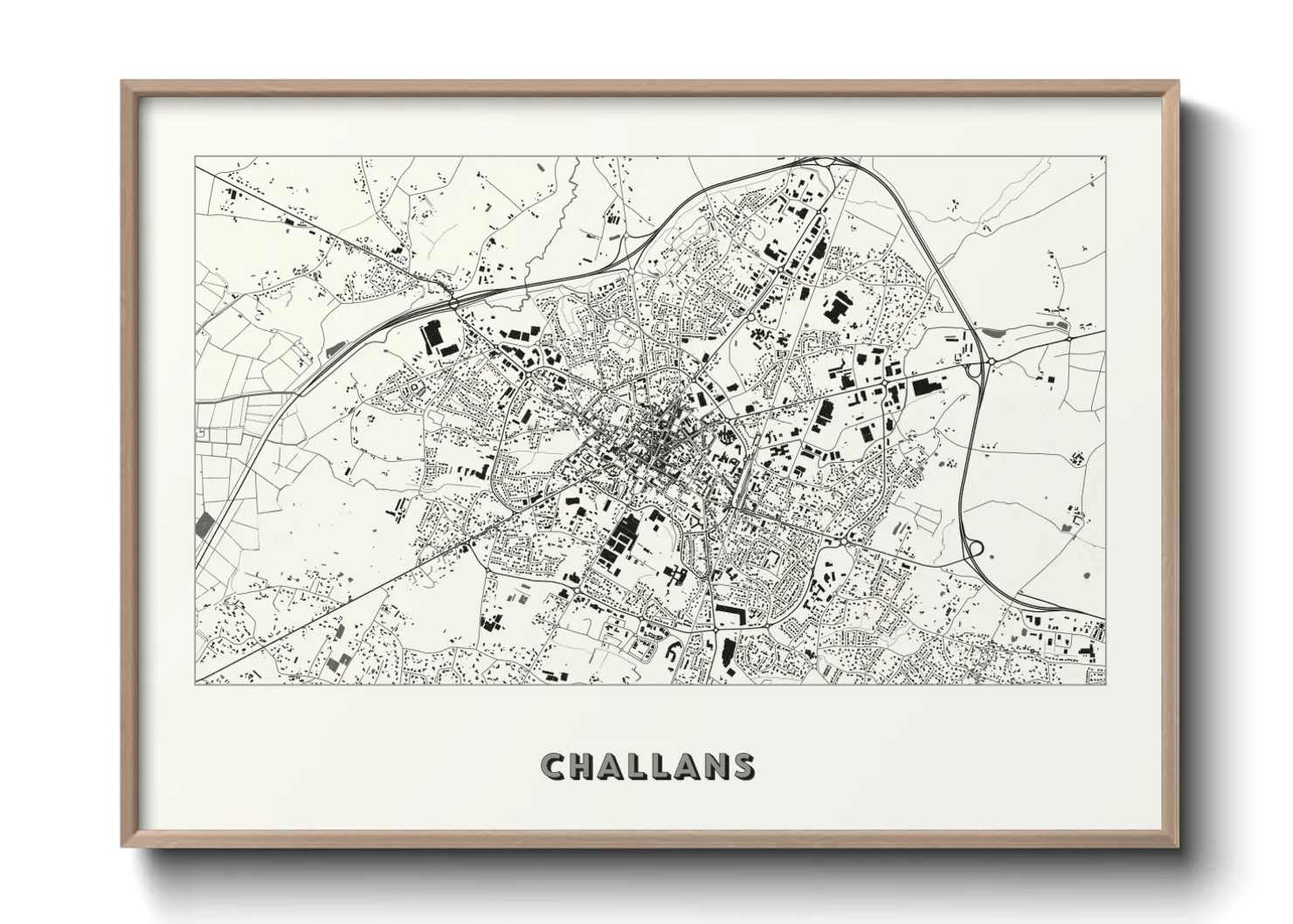 Une affiche de carte sur Challans