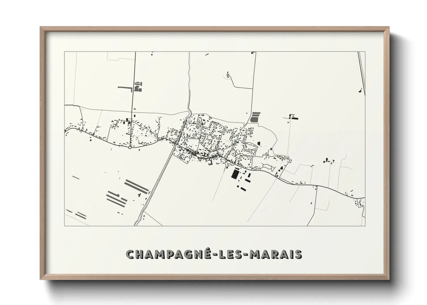 Une affiche de carte sur Champagné-les-Marais