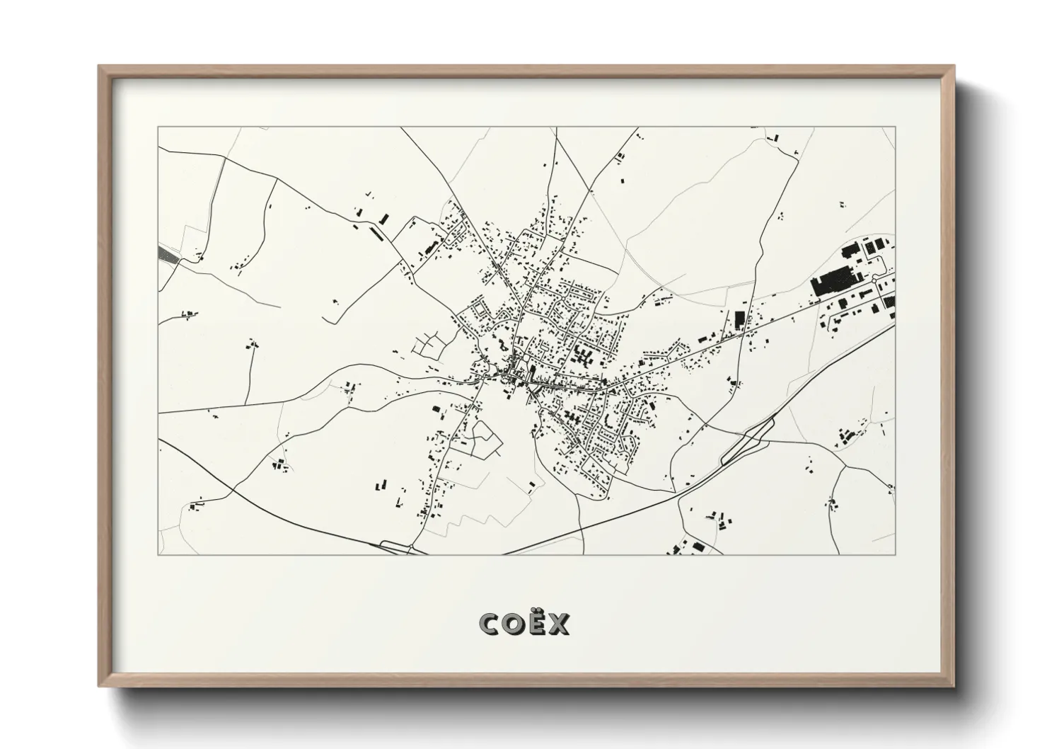 Une affiche de carte sur Coëx