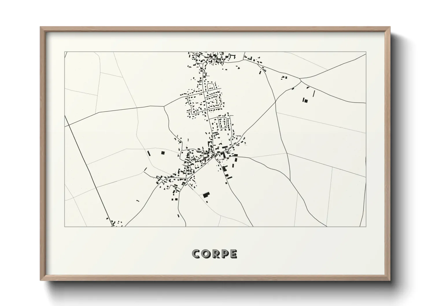 Une affiche de carte sur Corpe