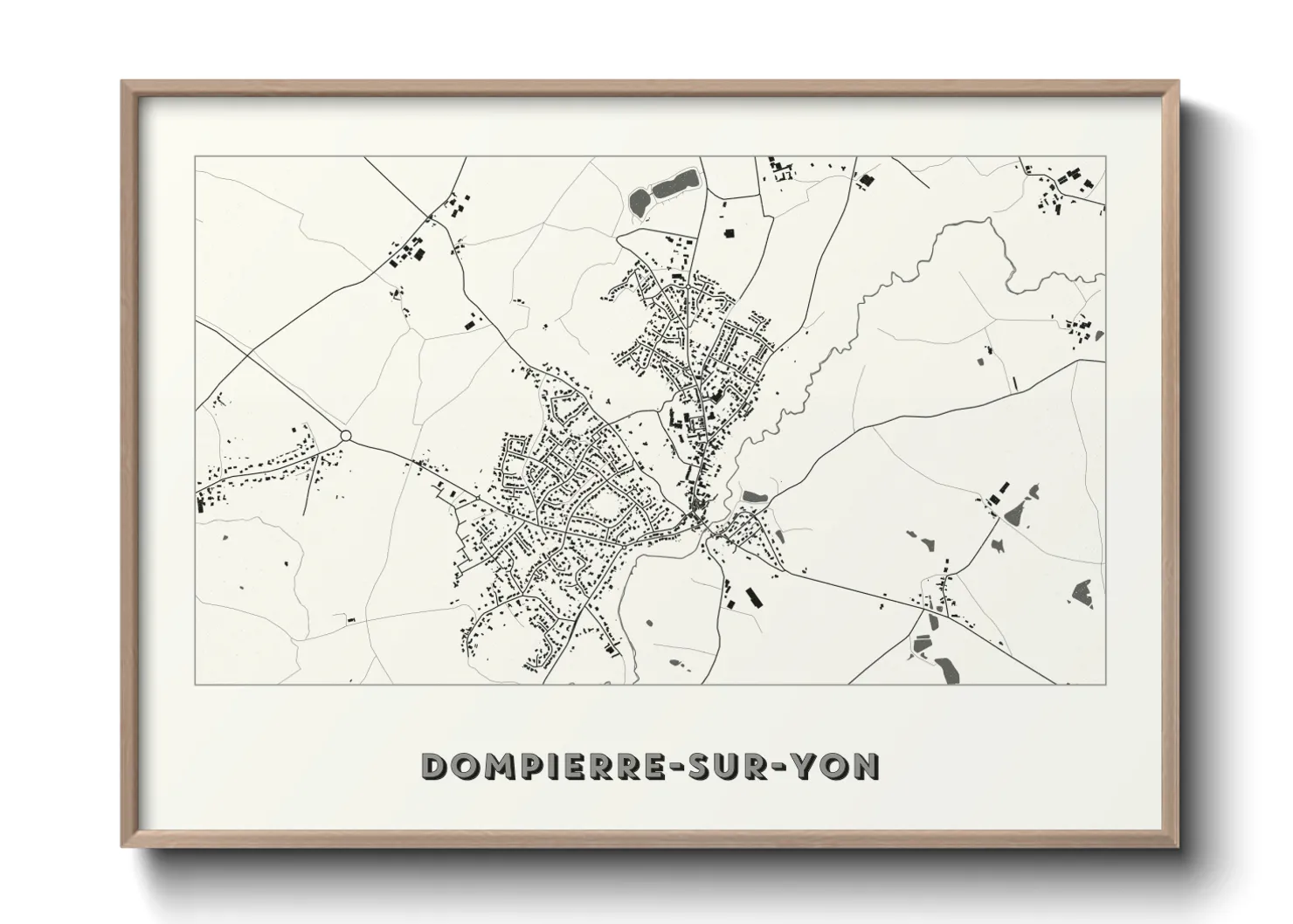 Une affiche de carte sur Dompierre-sur-Yon